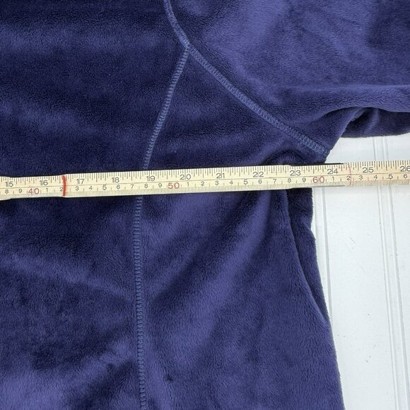 Ladies Lands' End Blue Fleece 1/4 Zip Mock Neck Pullover Size XL 16-18W SOFT - Picture 5 of 7